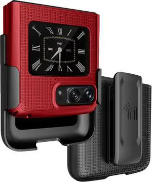 Red Hard Case Cover and Belt Clip Holster Combo for Motorola RAZR 3 5G (2022)