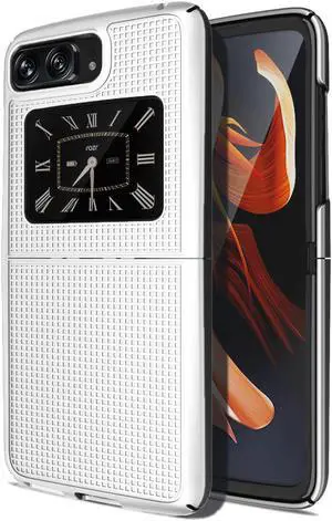 Pearl White Hard Case Slim Textured Phone Cover for Motorola Moto RAZR 2022 5G