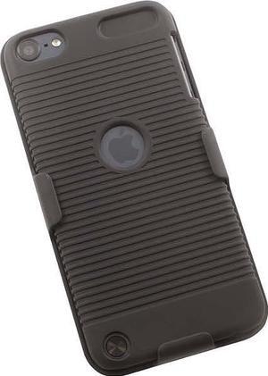 BLACK HARD CASE COVER + BELT CLIP HOLSTER STAND FOR iPOD TOUCH 5 6 7