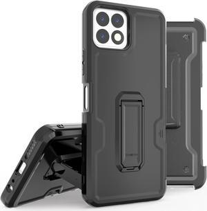 Black Rugged Case Stand Belt Clip Holster for Boost Mobile Celero 5G+ 6.9" 2022