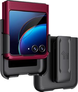Blue Hard Case Cover and Belt Clip Holster for Motorola RAZR Plus (2023) RAZR+
