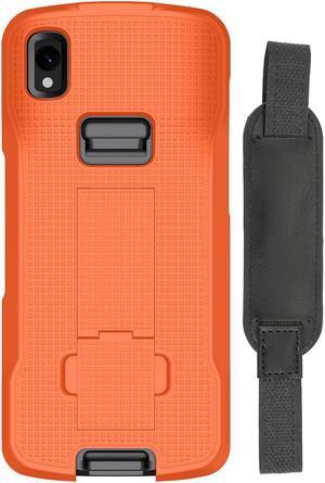 Orange Kickstand Case + Hand Strap for Zebra TC22 TC27 Mobile Computer Scanner