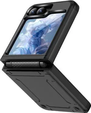 Case for Galaxy Z Flip 7 FE & Z Flip 6 Phone w/ Hinge Protection - Matte Black