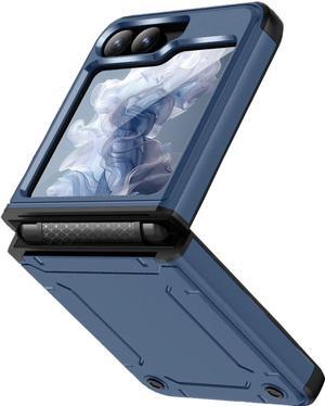 Hybrid Case for Samsung Galaxy Z Flip 6 Phone with Hinge Protection - Navy Blue