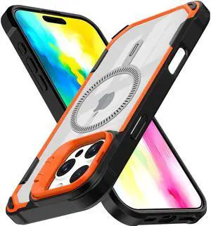 Camera Stand Case for iPhone 16 Pro Max - Compatible with MagSafe - Neon Orange