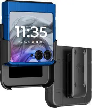Hard Case Cover and Belt Clip Holster Holder for Motorola RAZR 2024/2025 - Blue Hard Case Cover and Belt Clip Holster Holder for Motorola RAZR 2024/2025 - Blue