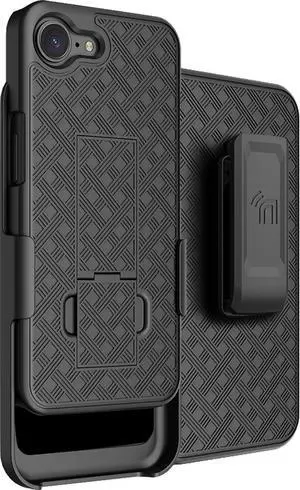 Slim Case and Belt Clip Holster Combo for iPhone 16e (2025) - Black