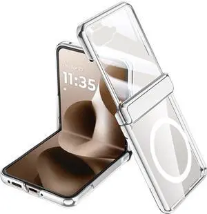 Screen Protect Case for Moto RAZR ULTRA 2025 - Compatible with MagSafe - Silver