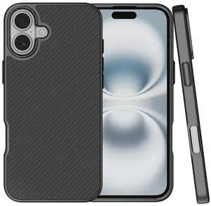 Case for iPhone 16 - Compatible with MagSafe - Carbon Fiber Design