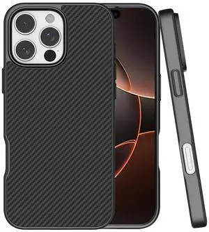 Case for iPhone 16 Pro Max - Compatible with MagSafe - Carbon Fiber Design