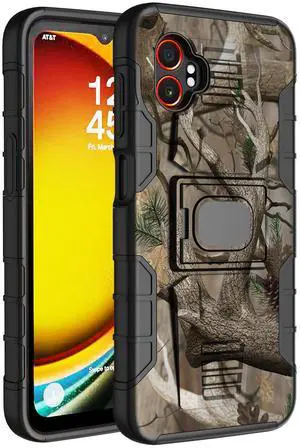 Rugged Case with Stand Ring Grip for Samsung Galaxy XCover 7 Pro Phone - Camo