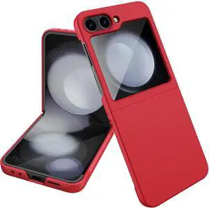 Slim Hard Case for Samsung Galaxy Z Flip 7 FE & Z Flip 6 Phone - Smooth Red