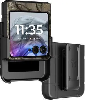 Hard Case and Belt Clip Holster for Motorola RAZR 2024 / 2025 - Bush Camo