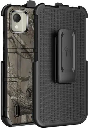 Special Ops Rugged Case and Belt Clip Holster for Nokia C110 Phone - Camo Tree