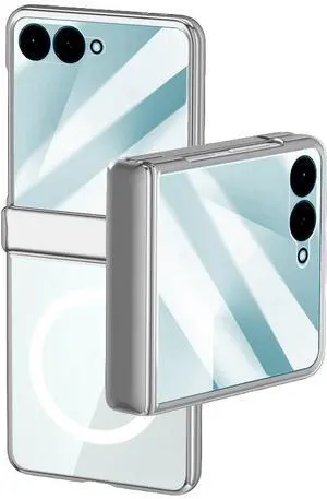 Screen Protect Case for Samsung Z Flip 7 - Compatible with MagSafe - Silver