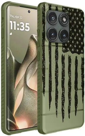 Case for Motorola Edge 2025 Phone - Army Green USA Flag, Compatible with MagSafe