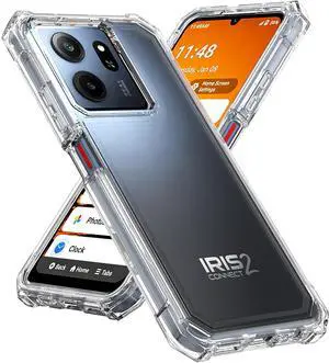 Hybrid Case Anti-Shock Cover for Consumer Cellular Iris Connect 2 Phone - Clear Hybrid Case Anti-Shock Cover for Consumer Cellular Iris Connect 2 Phone - Clear