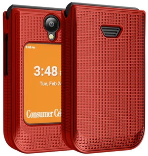 Grid Texture Hard Case Slim Cover for Iris Easy Flip 2 Phone - Bold Red Grid Texture Hard Case Slim Cover for Iris Easy Flip 2 Phone - Bold Red