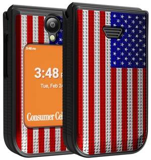 Grid Texture Hard Case Slim Cover for Iris Easy Flip 2 Phone - USA American Flag Grid Texture Hard Case Slim Cover for Iris Easy Flip 2 Phone - USA American Flag