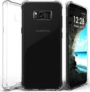 AQUAFLEX TPU ANTI-SHOCK BUMPER CASE COVER CLEAR HARD BACK FOR SAMSUNG GALAXY S8