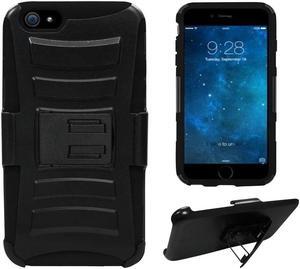 BLACK HEAVY DUTY ARMOR SKIN CASE BELT CLIP HOLSTER FOR APPLE iPHONE 6 PLUS 5.5"