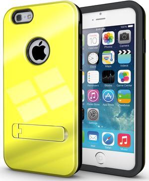 YELLOW SLIM TOUGH SHIELD GLOSSY ARMOR HYBRID CASE COVER SKIN FOR iPHONE 6 (4.7")