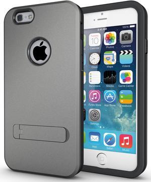 GRAY SLIM TOUGH SHIELD MATTE ARMOR HYBRID CASE COVER SKIN FOR iPHONE 6 (4.7")