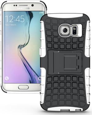 WHITE GRENADE GRIP SKIN HARD CASE COVER STAND FOR SAMSUNG GALAXY S6 EDGE SMG925