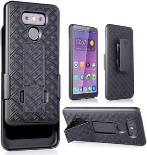 BLACK KICKSTAND CASE COVER + BELT CLIP HOLSTER STAND FOR LG G6 PHONE
