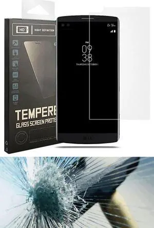 CLEAR HARD TEMPERED GLASS SCREEN GUARD PROTECTOR CRACK SAVER FOR LG V10 PHONE