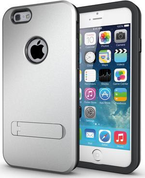 SILVER SLIM TOUGH SHIELD MATTE ARMOR HYBRID CASE COVER SKIN FOR iPHONE 6 (4.7")