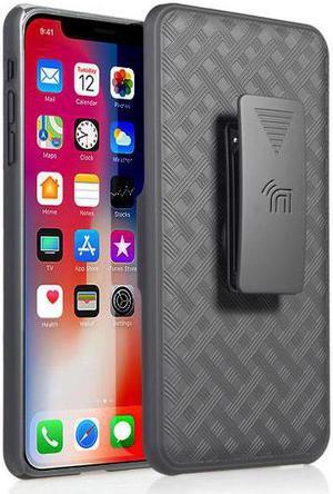 Black Case Kickstand Cover + Belt Clip Holster for Apple iPhone XR 6.1"