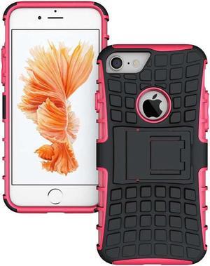PINK GRENADE GRIP RUGGED TPU SKIN HARD CASE COVER STAND FOR APPLE iPHONE 7/8