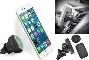 UNIVERSAL CAR AC VENT MAGNETIC HOLDER FOR CELL PHONE (2 MAGNET ADAPTERS)