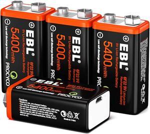 MaximalPower 9 Volt Li-Ion Rechargeable Battery HIGH CAPACITY 550mAh 9