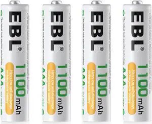 EBL 4 Pack AAA 1100mAh  Ni-MH Rechargeable Batteries + 808U Battery Charger  for AA/AAA Batteries with 2 USB Charging Ports