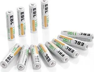 EBL 12 Pcs 1100mAh AAA Ni-MH Battery 1.2V Rechargeable Batteries for Electric Toothbrush Toys