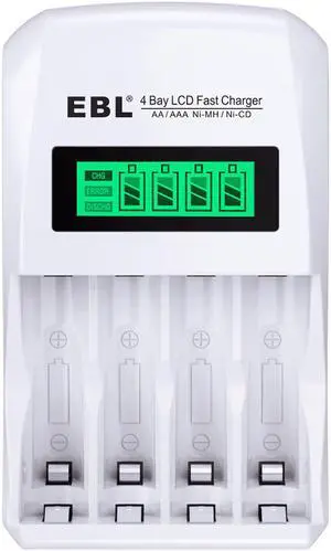 EBL LCD Smart Individual 907 Battery Charger for AA AAA Ni-MH Ni-CD Rechargeable Batteries