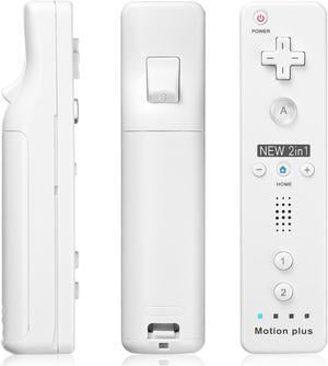2 In 1 Wii Remote Controller Replacement Remote Game Controller with Shock Function for Nintendo Wii and Wii U Video Game Built Motion Sensor