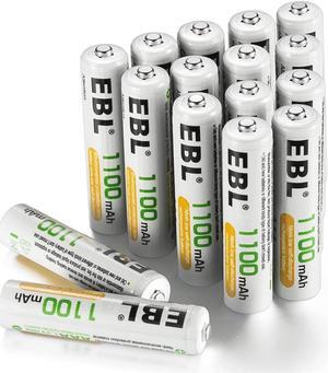 EBL 1100mAh AAA Battery 1.2V Ni-MH Rechargeable Batteries for Calculator Radio (16 Pack)