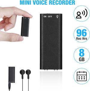8GB Mini Digital Voice Recorder, Audio Activated Recorder Office Listening Device 96 Hours Continuous