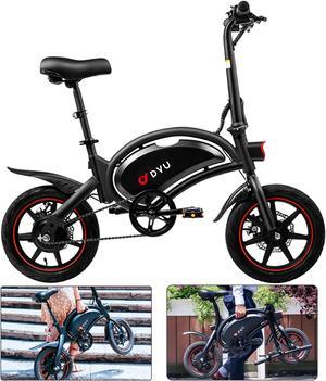 250W Folding Electric Bike for Adults, 14" 36V Removable Lithium Battery Electric Bicycle 25KM/H, Portable Foldable E-Bike Electric City Commute Bike, Max Speed Up to 25 MPH (Black)