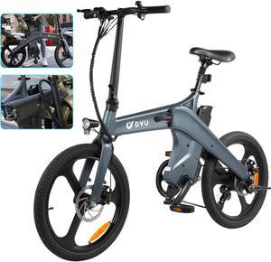 DYU T1 250W Folding Electric Bike for Adults, 20" Fat Tire Commuter City E-Bike, with 36V 10AH Removable Lithium Battery, Travel Up to 20 Miles, Max Speed Up 25 MPH