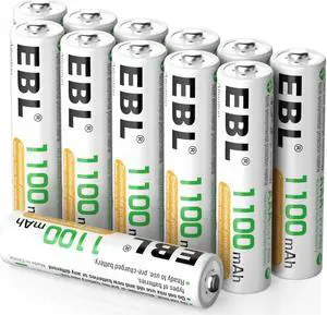 EBL 12Pcs 1100mAh Ni-MH AAA Rechargeable Batteries for Cameral Flashlight Toys