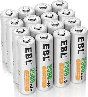 EBL 2500mAh AA 1.2V Rechargeable Batteries Pre-Charged AA Batteries for Digital Camera, Children' Toys 16-pack