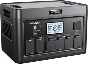 GRECEL Portable Power Station 2400W, 1843Wh LiFePO4 Solar Generator UPS Home Battery Backup Power w/4 AC Outlets (4800W Peak), 2 PD100W, 2Hrs Fast Charging for Outdoor Camping, RV Travel,Emergency