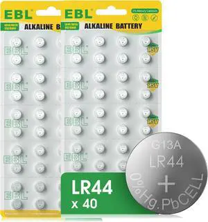 EBL LR44 AG13 357 SR44 303 A76 Battery 1.5V Button Alkaline Coin Cell Batteries 80-pack