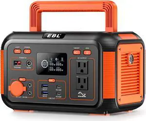 EBL Portable Power Station 300W(Peak 600W), 269.36Wh Lithium Battery Camping Solar Generator for Outdoor and Indoor Emergency Use