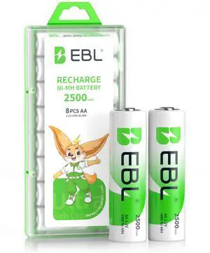 EBL 8 Pack 2500mAh AA 1.2V Rechargeable Batteries Pre-Charged AA Batteries for Digital Camera, Children' Toys