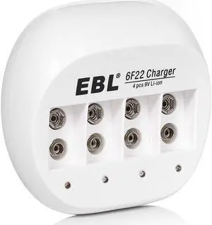EBL 6F22 Charger With 4 Bay  For EBL 9V Li-ion 600mah 1-4 PCS Battery ( Battery not to includ)